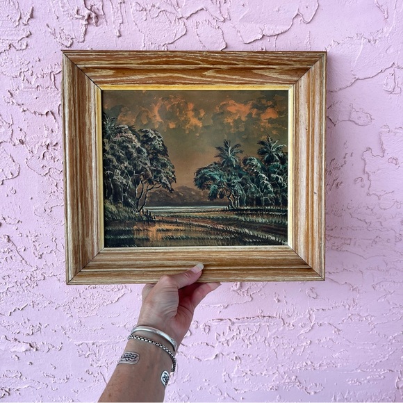 Old Florida Painting Swamp Moss River Framed - Picture 5 of 11